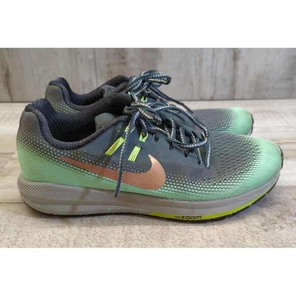 ✅Nike Air Zoom Structure 20 H2O Shield Womens 8.5 Running Shoe GREEN Dynamic Fit - Picture 5 of 15